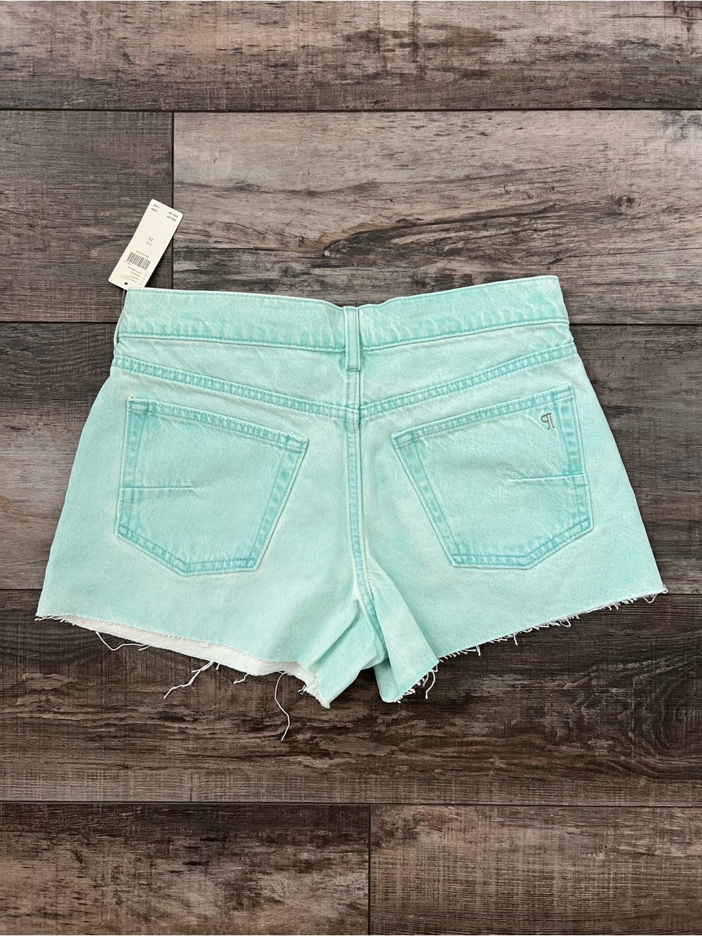 Anthropologie The Devon Denim Shorts by Pilcro: Spray Color Edition in Mint - Picture 7 of 8